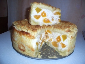 пирог творожно- персиковый