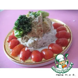 Рецепт: Курица в сливочно-грибном соусе с брокколи