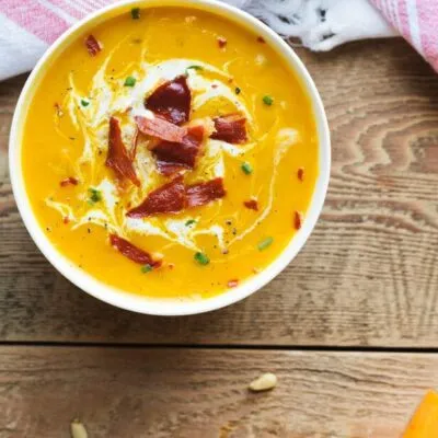 Тыквенный суп с беконом - рецепт с фото