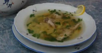Молдавский суп Зама с курицей и домашней лапшой