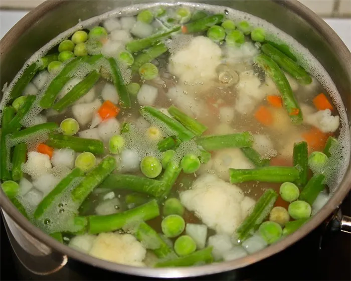 Полезный суп из замороженных овощей