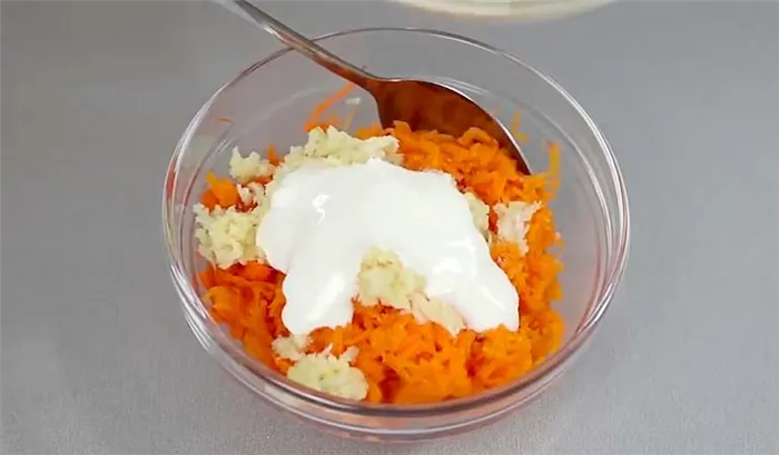 морковь с чесноком и желейным майонезом