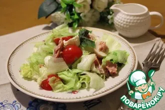 Рецепт: Лёгкий салат с тунцом и моцареллой