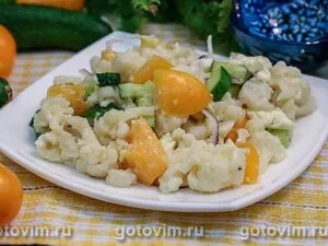 Салат из цветной капусты с сыром моцарелла