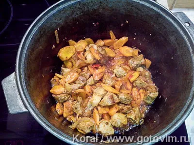 Соус из мяса с картофелем (суп кавардак, жаркоп), Шаг 03