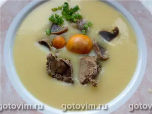 Картофельный суп-пюре с потрошками