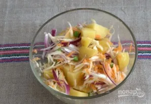 Картофельный салат с квашеной капустой - фото шаг 6