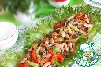 Рецепт: Теплый салат с овощами и вешенками