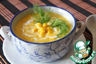 Рецепт: Крем-суп из консервированной кукурузы