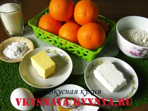 Печенье с апельсиновой начинкой, ингредиенты
