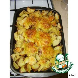 Рецепт: Куриные бедра с картофелем