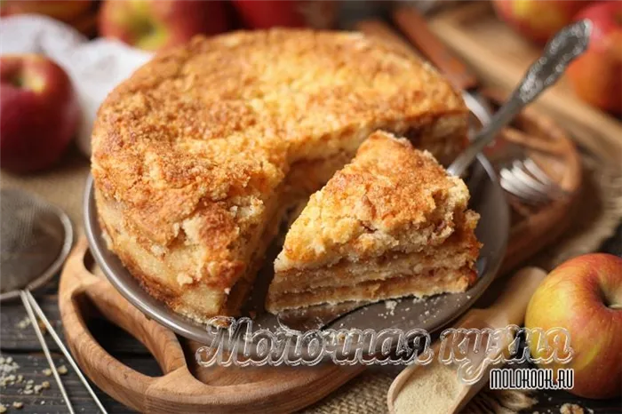 Рецепт насыпного пирога с яблоками