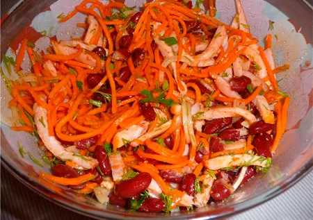 Салат из корейской моркови с фасолью - лучшие рецепты. Как правильно и вкусно приготовить салат с корейской морковью и фасолью