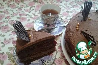 Рецепт: Постный шоколадно-ягодный торт