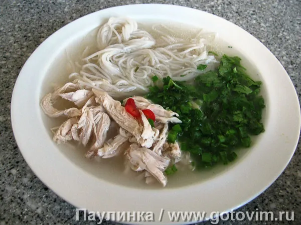 Вьетнамский суп Фо из курицы (Суп Фо га). Фотография рецепта