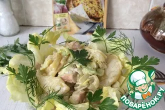 Рецепт: Салат из жареной курицы и картофеля