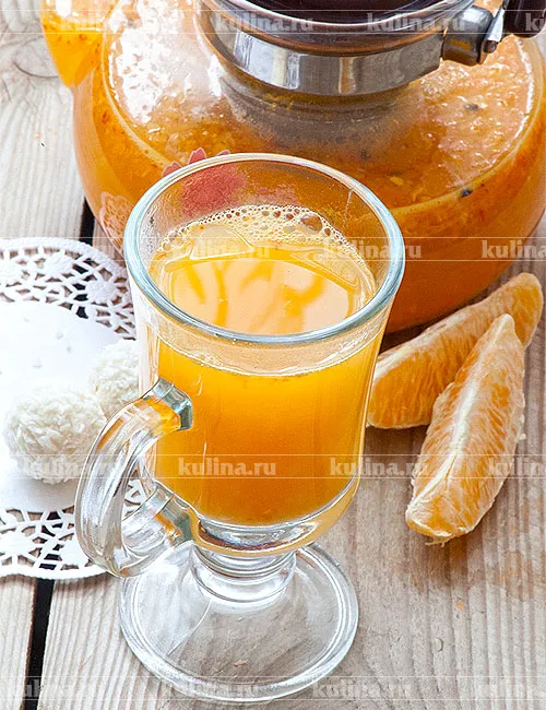 Чай с облепихой и апельсинами