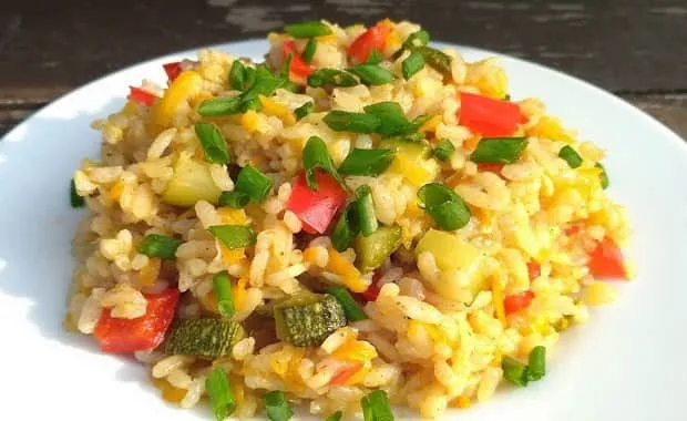 Как приготовить рис с овощами на сковороде по пошаговому рецепту с фото