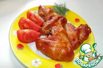 Рецепт: Куриные крылышки в медово-соевом соусе