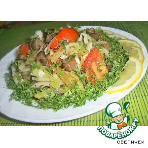 Рецепт: Тeплый салат с белыми грибами