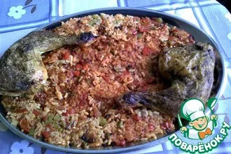 Рецепт: Рис КОККИНИСТО с овощами и курицей в духовке