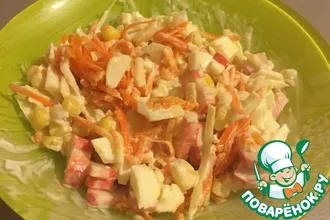 Рецепт: Салат крабовый с корейской морковкой