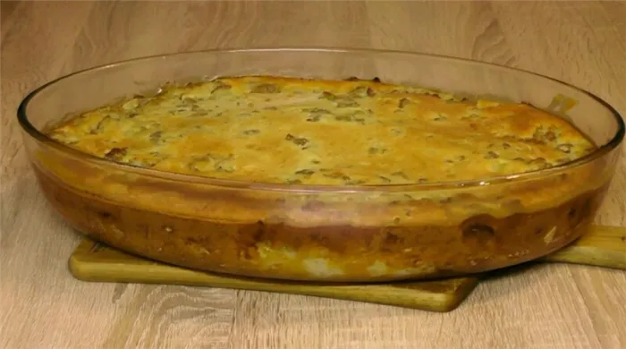 Заливной пирог на кефире с капустой и фаршем — вкусный и быстрый рецепт в духовке 