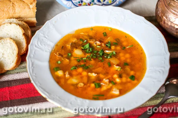 Суп с бараниной и нутом. Фотография рецепта