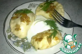 Рецепт: Вареники картофельно-капустные на пару