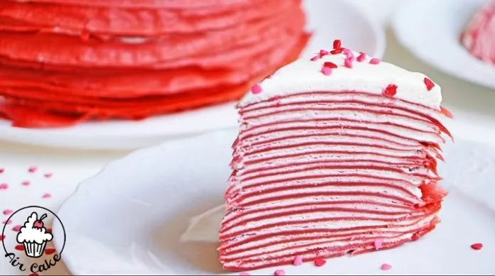 Очень вкусный блинный торт «Красный бархат»