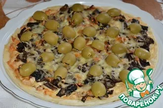 Рецепт: Сытная пицца по-домашнему (в аэрогриле)