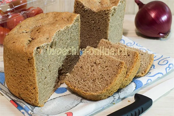 Хлеб из цельнозерновой муки в хлебопечке рецепт на прессованных дрожжах (пшенично-ржаной)