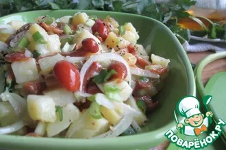 Рецепт: Салат из маринованных опят и картофеля