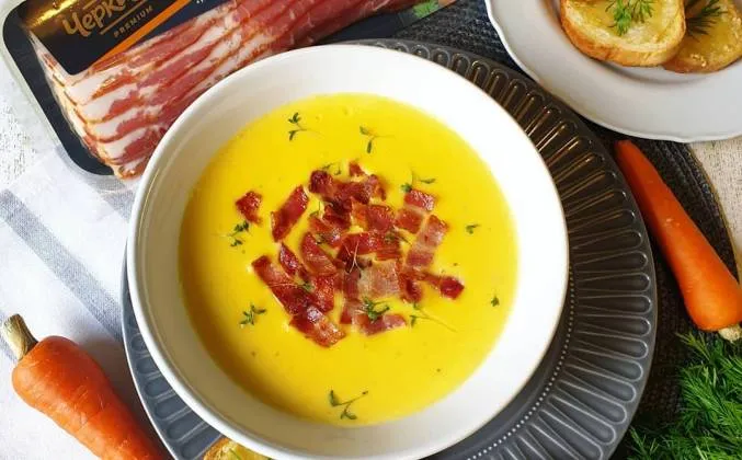 Сырный крем суп с беконом рецепт