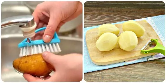 Мытье и чистка картофеля