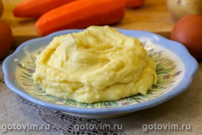 Картофельное пюре с яйцом (без масла). Фотография рецепта