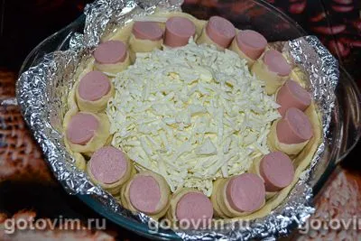 Пирог с сосисками и сыром, Шаг 10