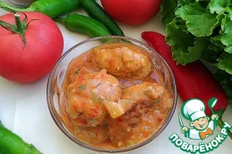 Рецепт: Котлеты с томатно-овощной подливой