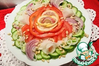 Рецепт: Салат с дайконом, помидорами и огурцами