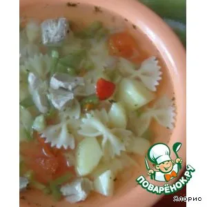 Рецепт: Суп с овощами и макаронами