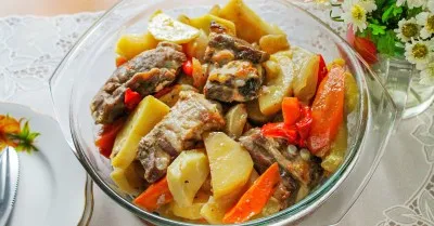 Овощное рагу с мясом кабачками и картошкой
