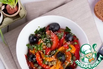 Рецепт: Салат из запеченных перцев