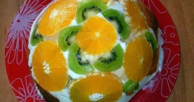 Торт суфле с фруктами