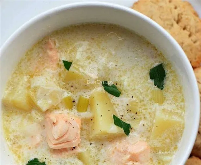 Финский суп со сливками и лососем: классический пошаговый рецепт