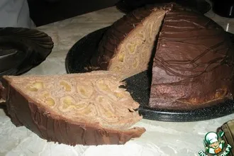 Рецепт: Блинный торт с шоколадным кремом и яблоками