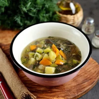 Постный суп с грибами, кабачками, баклажанами - рецепт с фото