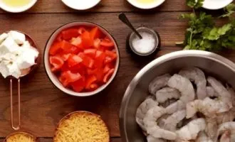Паста с креветками и фетой - ингредиенты