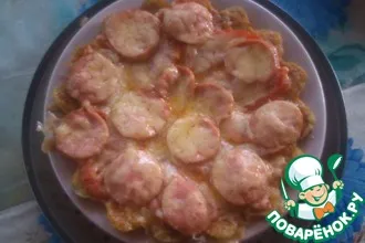 Рецепт: Пицца на картофельной основе в микроволновке