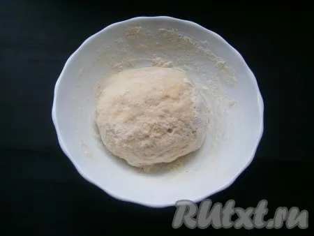 Замесить мягкое, но не липнущее тесто, оставить его, накрыв пленкой, на 15 минут. 