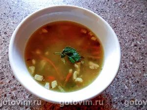 Пшенный суп с топинамбуром и молодой зеленью